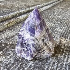 Polished Chevron Amethyst Crystal Point Tower
